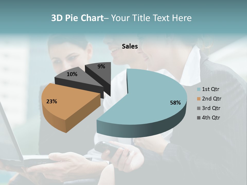A Group Of Business People Looking At A Laptop Screen PowerPoint Template