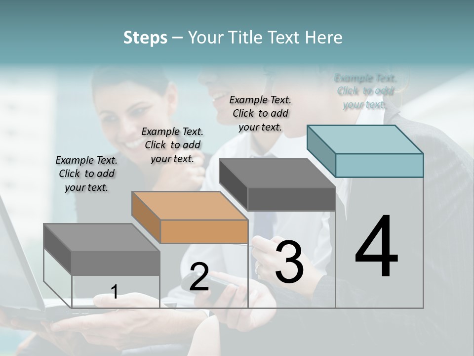 A Group Of Business People Looking At A Laptop Screen PowerPoint Template