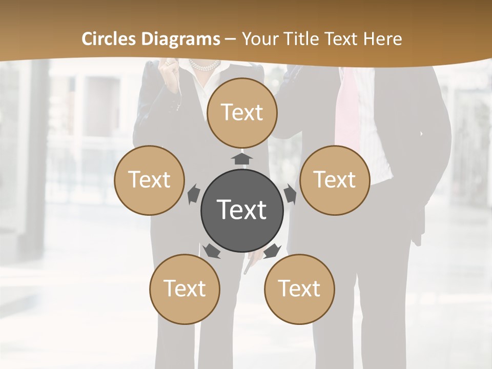 A Man And A Woman Are Talking On Their Cell Phones PowerPoint Template