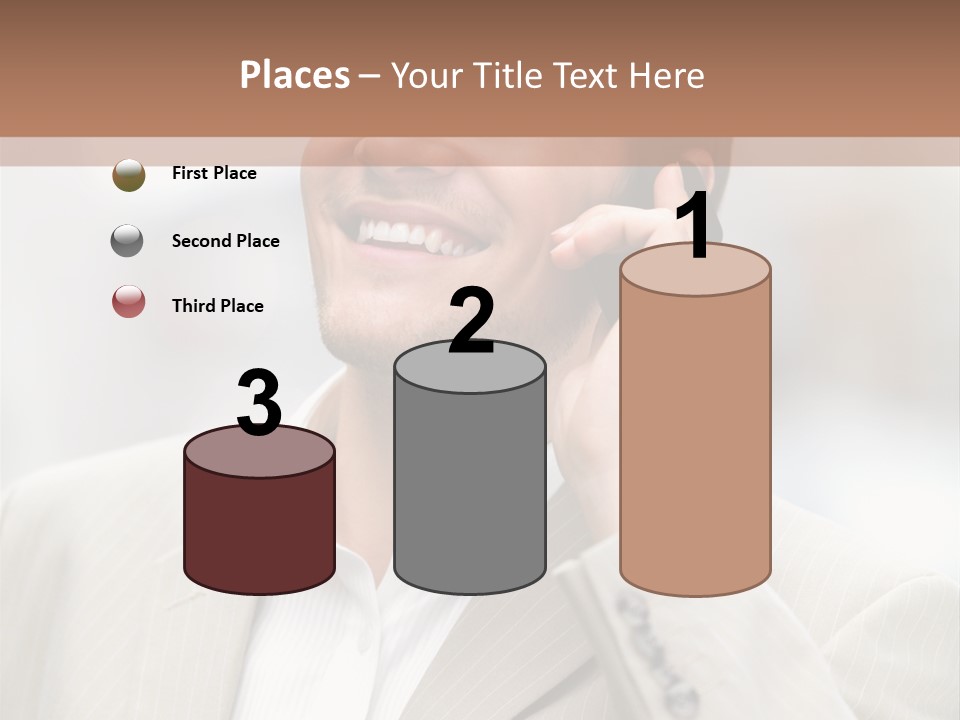 A Man In A Suit Talking On A Cell Phone PowerPoint Template