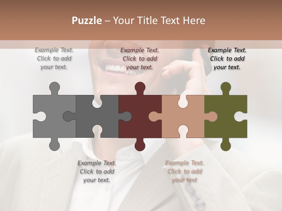 A Man In A Suit Talking On A Cell Phone PowerPoint Template