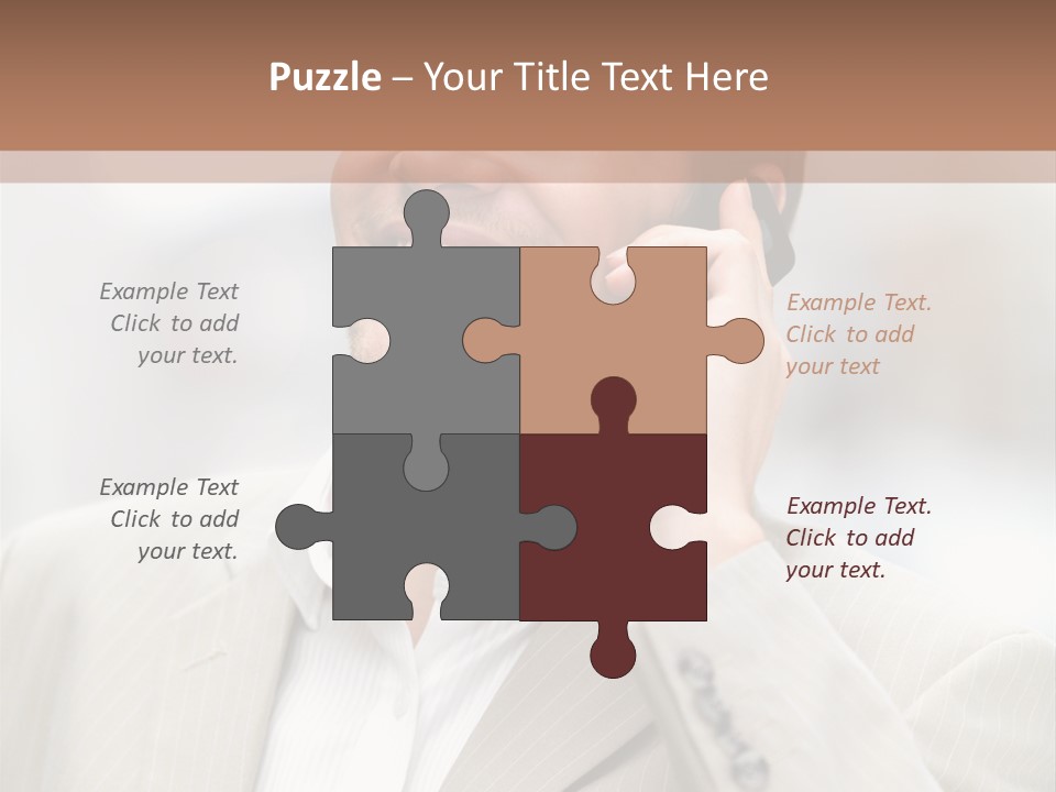 A Man In A Suit Talking On A Cell Phone PowerPoint Template