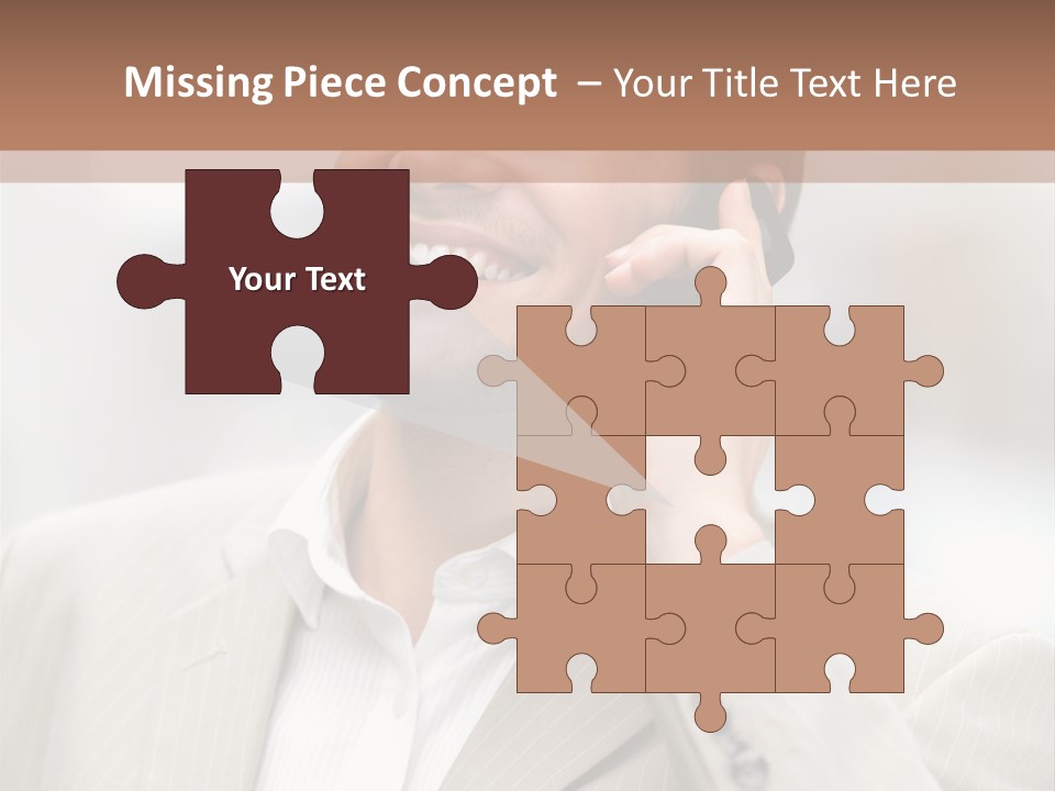 A Man In A Suit Talking On A Cell Phone PowerPoint Template