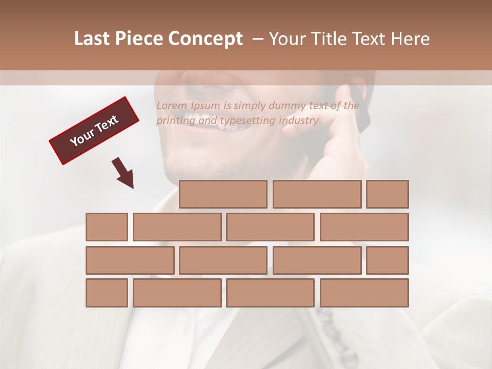 A Man In A Suit Talking On A Cell Phone PowerPoint Template