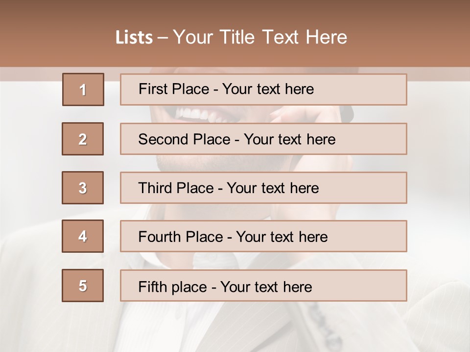 A Man In A Suit Talking On A Cell Phone PowerPoint Template