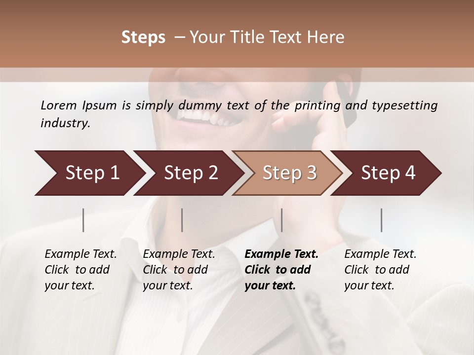 A Man In A Suit Talking On A Cell Phone PowerPoint Template