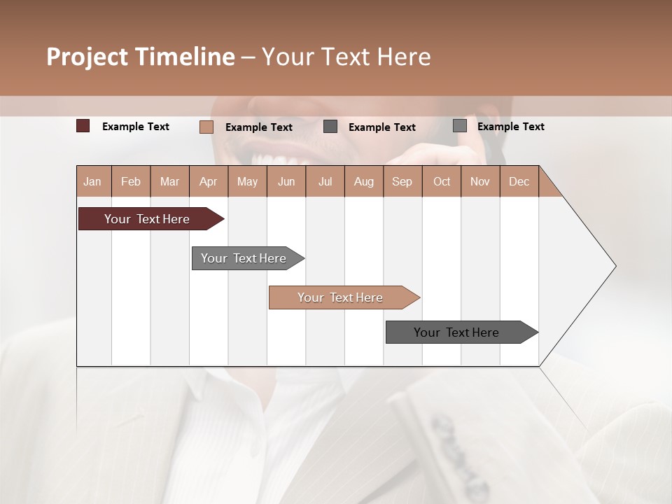 A Man In A Suit Talking On A Cell Phone PowerPoint Template