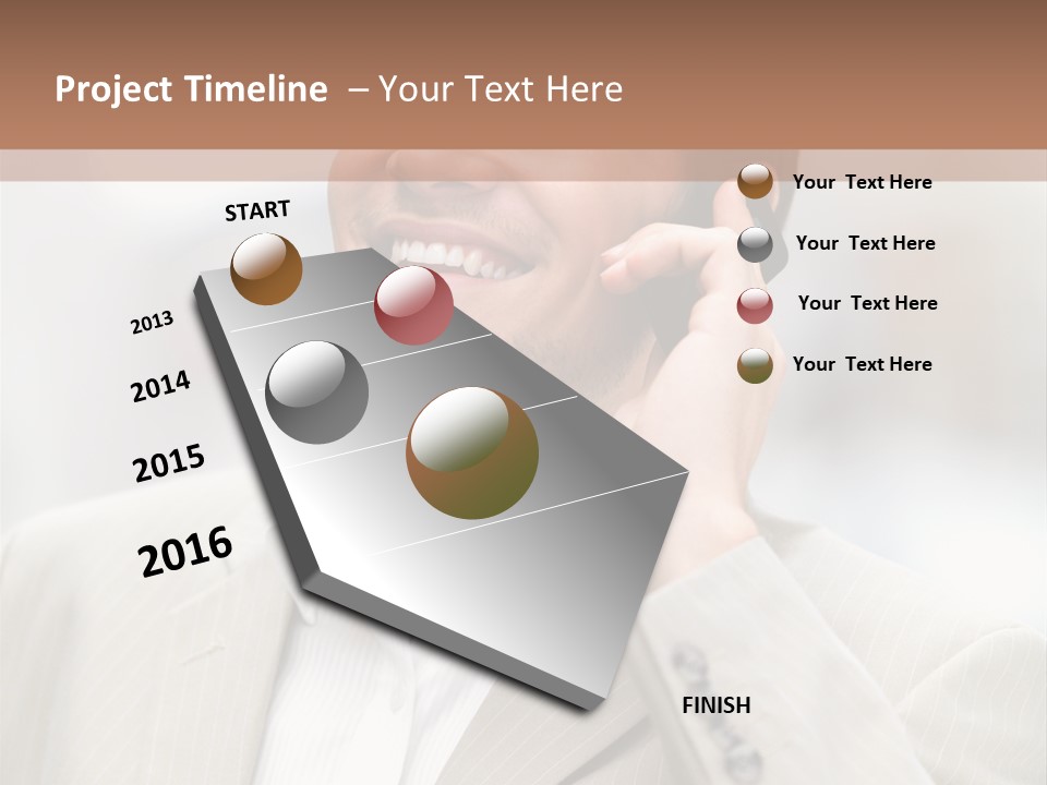 A Man In A Suit Talking On A Cell Phone PowerPoint Template