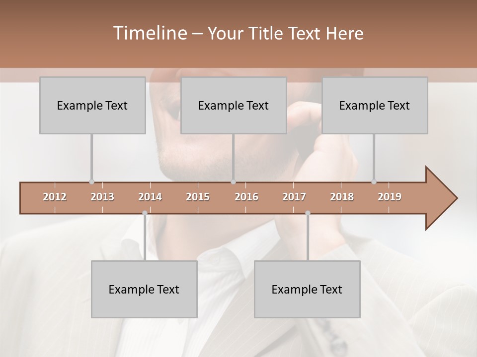 A Man In A Suit Talking On A Cell Phone PowerPoint Template