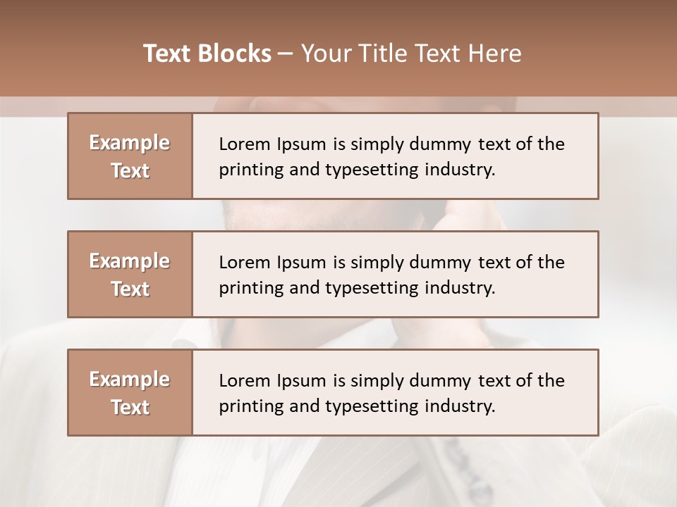 A Man In A Suit Talking On A Cell Phone PowerPoint Template