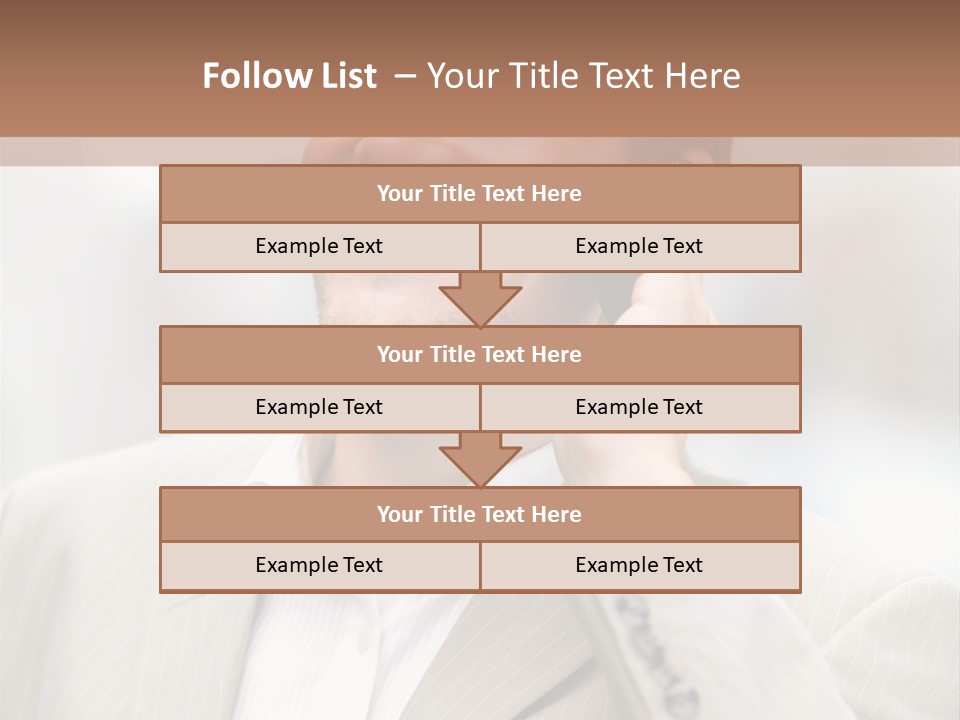 A Man In A Suit Talking On A Cell Phone PowerPoint Template