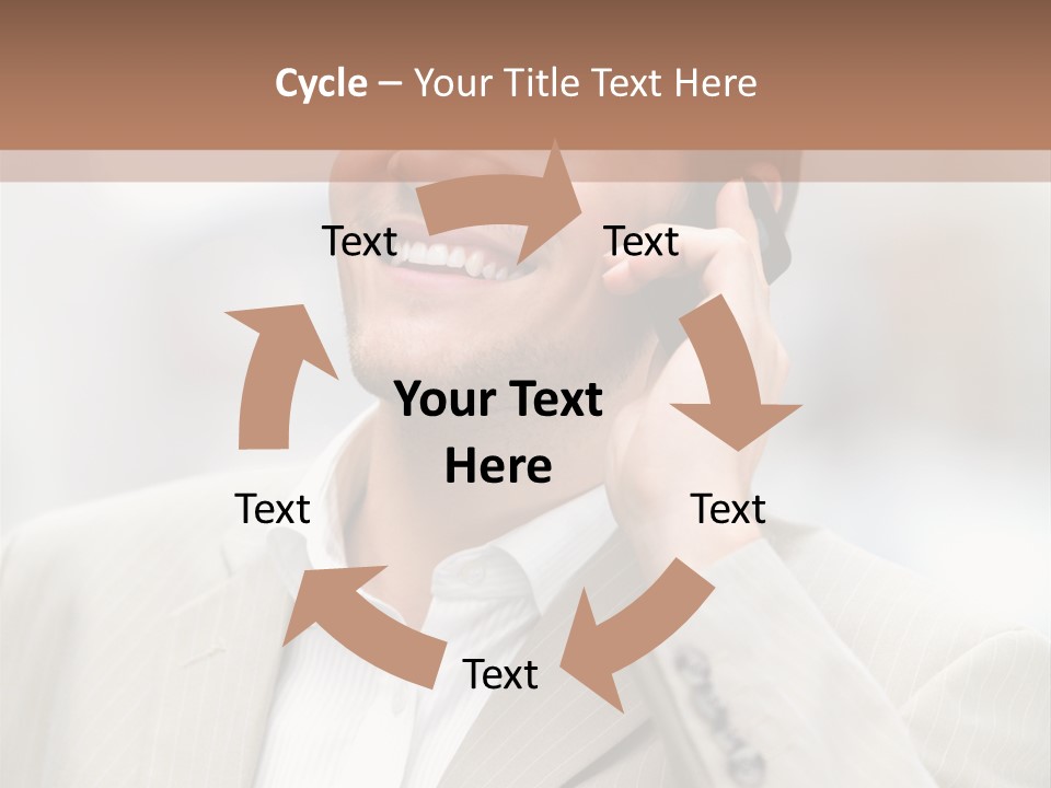 A Man In A Suit Talking On A Cell Phone PowerPoint Template