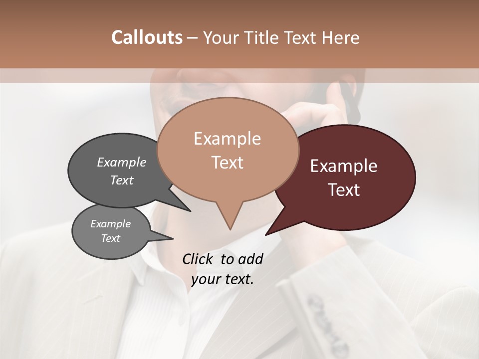 A Man In A Suit Talking On A Cell Phone PowerPoint Template