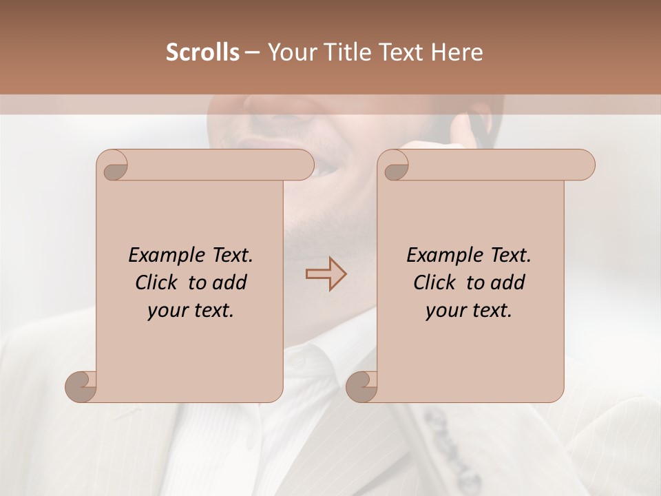 A Man In A Suit Talking On A Cell Phone PowerPoint Template