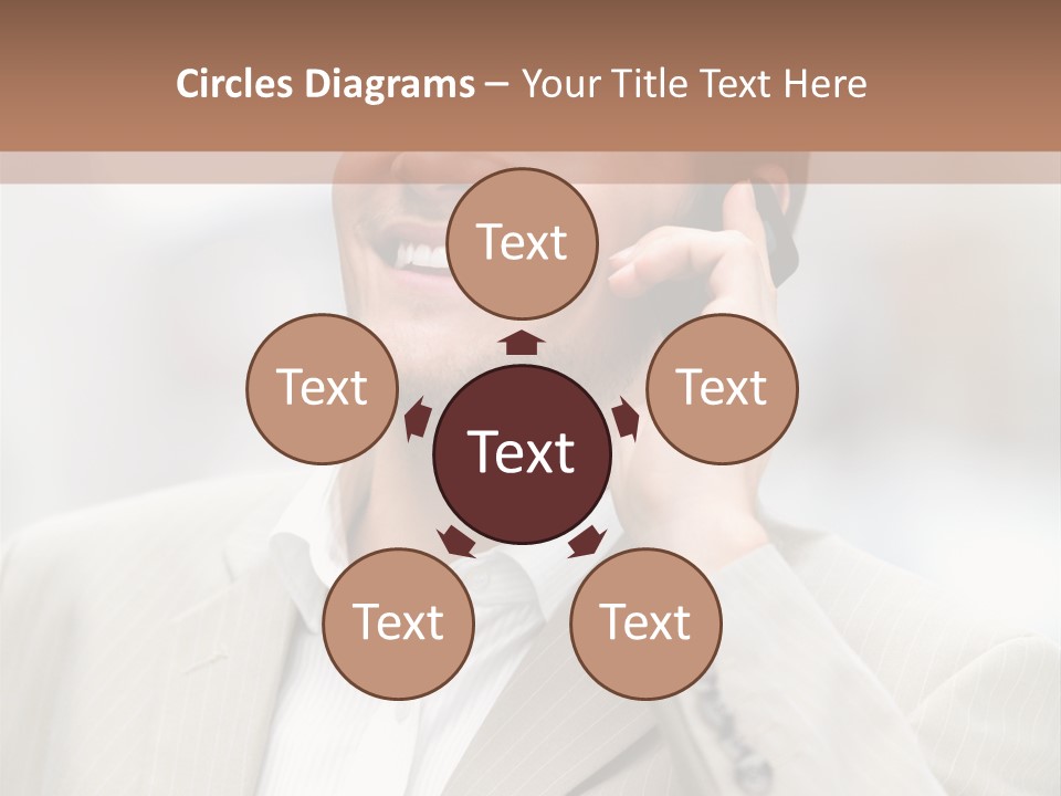 A Man In A Suit Talking On A Cell Phone PowerPoint Template