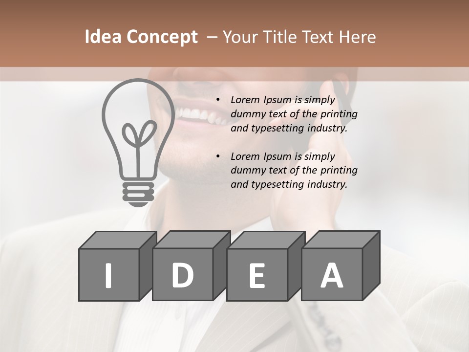 A Man In A Suit Talking On A Cell Phone PowerPoint Template