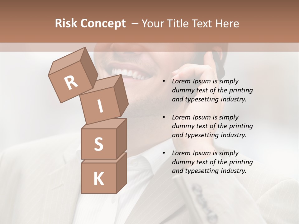 A Man In A Suit Talking On A Cell Phone PowerPoint Template