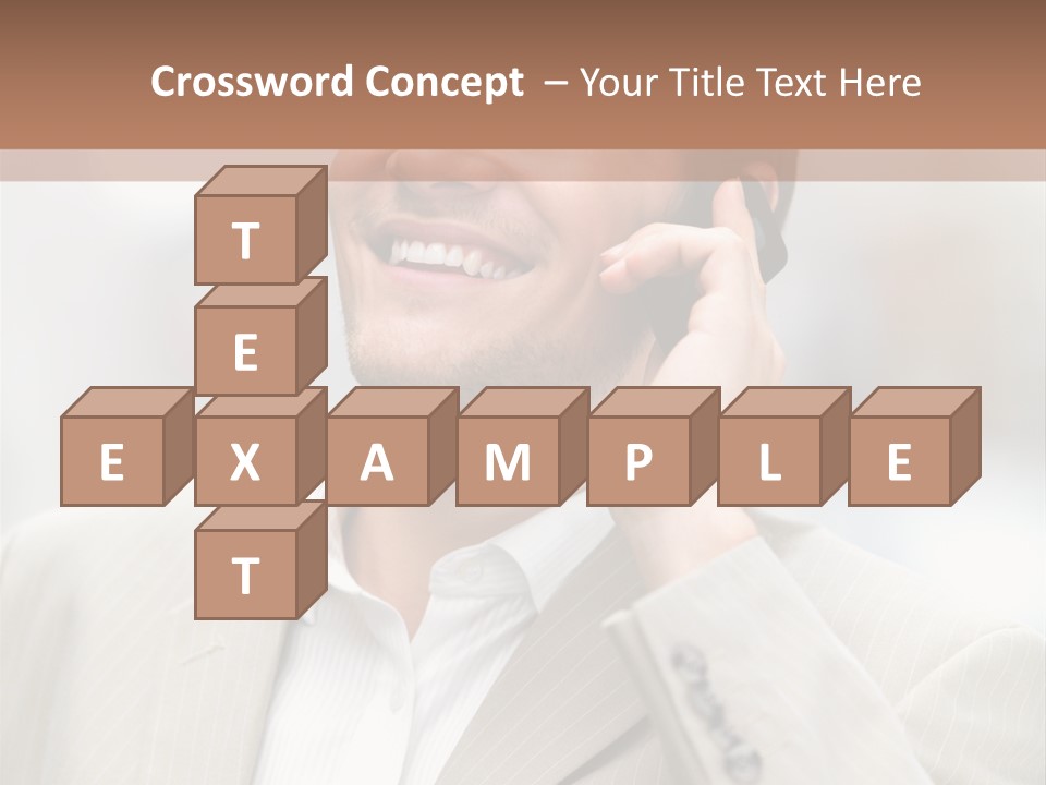 A Man In A Suit Talking On A Cell Phone PowerPoint Template