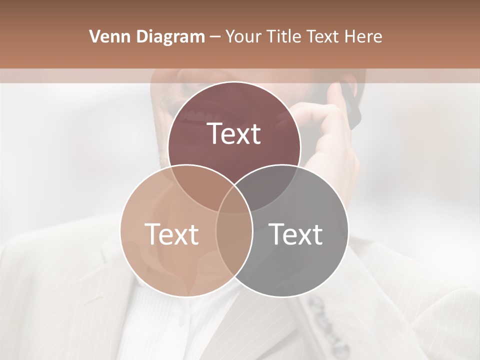 A Man In A Suit Talking On A Cell Phone PowerPoint Template