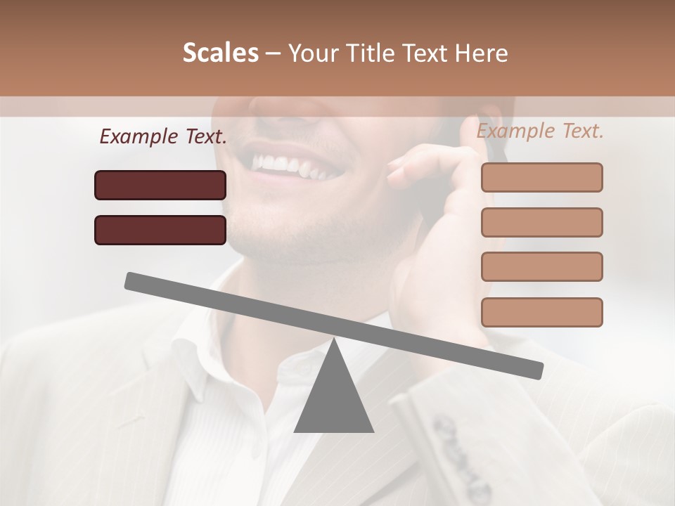 A Man In A Suit Talking On A Cell Phone PowerPoint Template