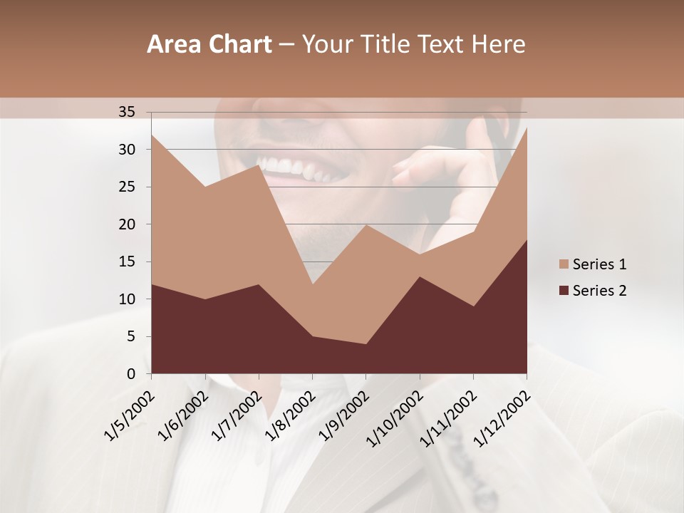 A Man In A Suit Talking On A Cell Phone PowerPoint Template