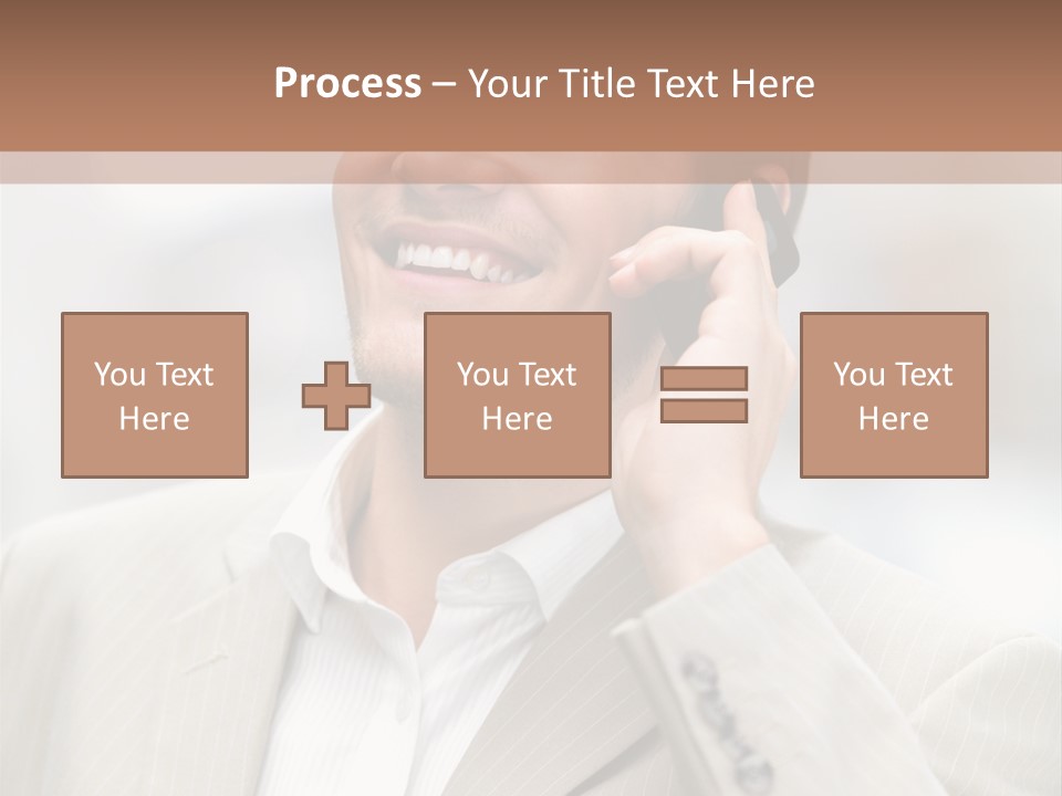 A Man In A Suit Talking On A Cell Phone PowerPoint Template