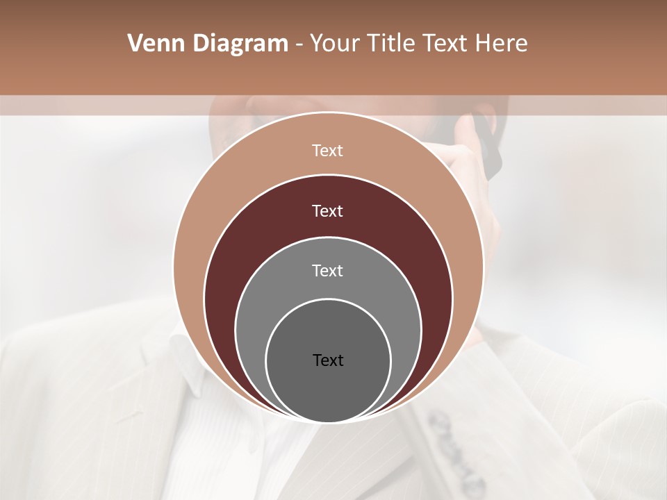 A Man In A Suit Talking On A Cell Phone PowerPoint Template
