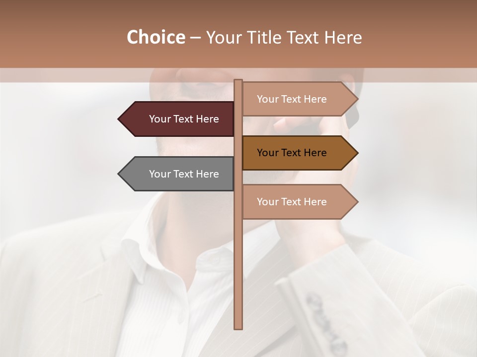 A Man In A Suit Talking On A Cell Phone PowerPoint Template