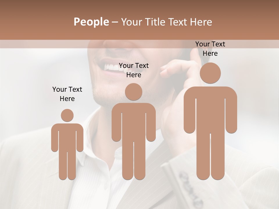 A Man In A Suit Talking On A Cell Phone PowerPoint Template