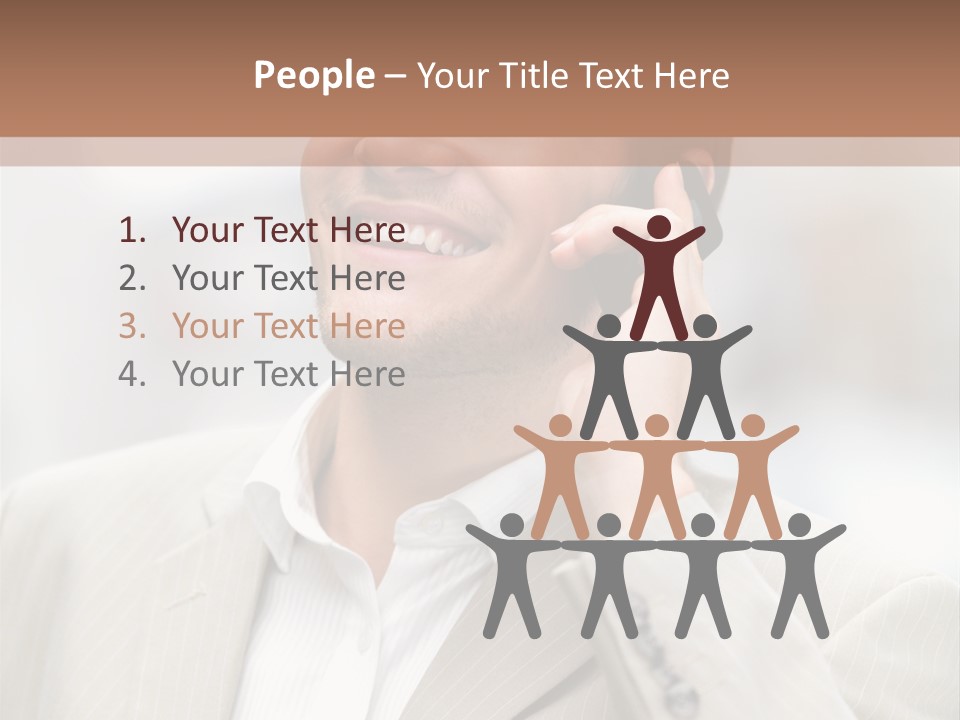 A Man In A Suit Talking On A Cell Phone PowerPoint Template