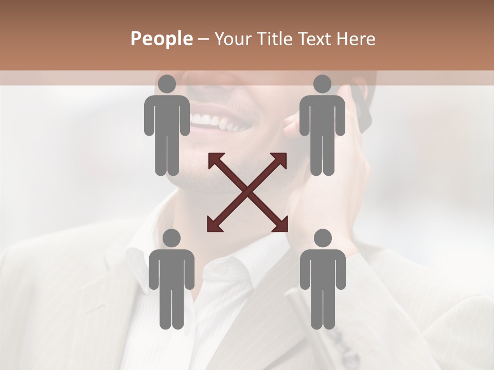 A Man In A Suit Talking On A Cell Phone PowerPoint Template