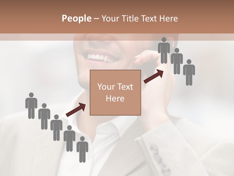 A Man In A Suit Talking On A Cell Phone PowerPoint Template