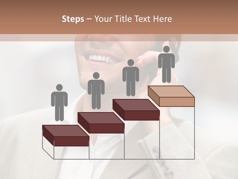 A Man In A Suit Talking On A Cell Phone PowerPoint Template