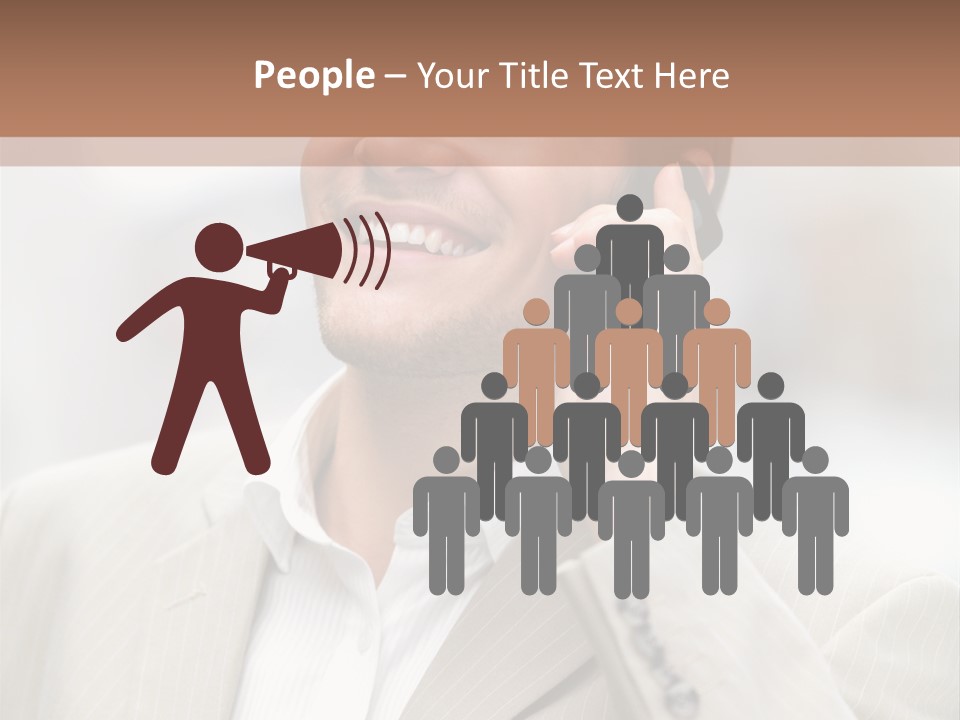 A Man In A Suit Talking On A Cell Phone PowerPoint Template