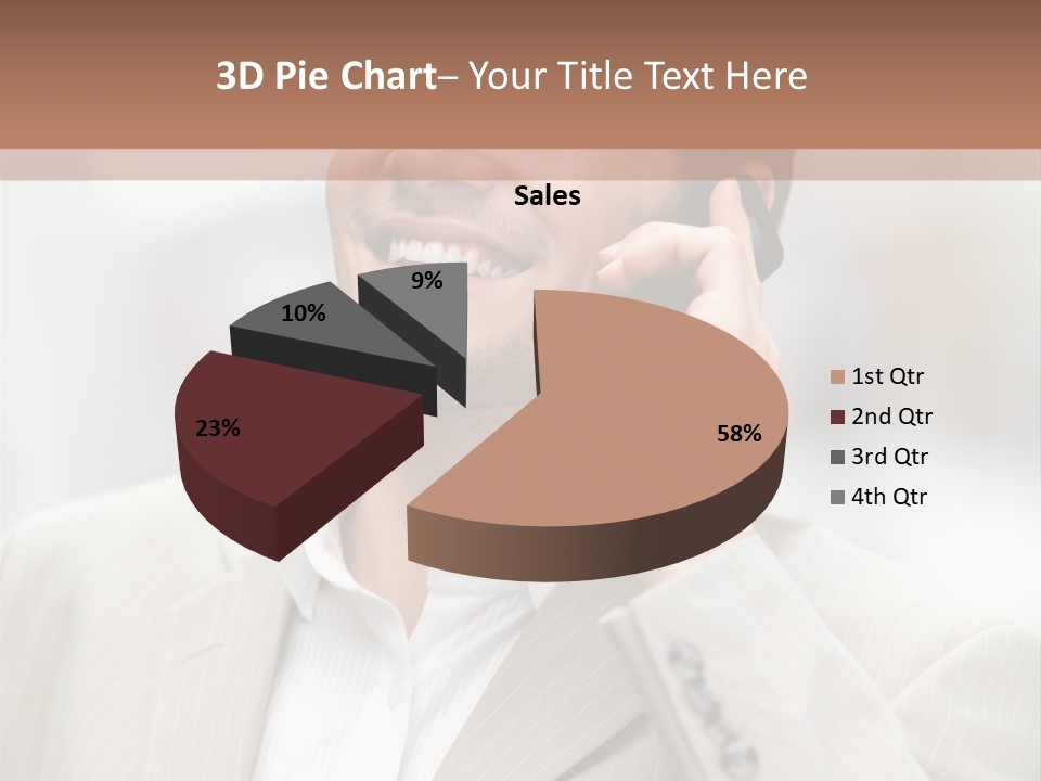 A Man In A Suit Talking On A Cell Phone PowerPoint Template