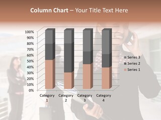 A Woman In A Business Suit Talking On A Cell Phone PowerPoint Template