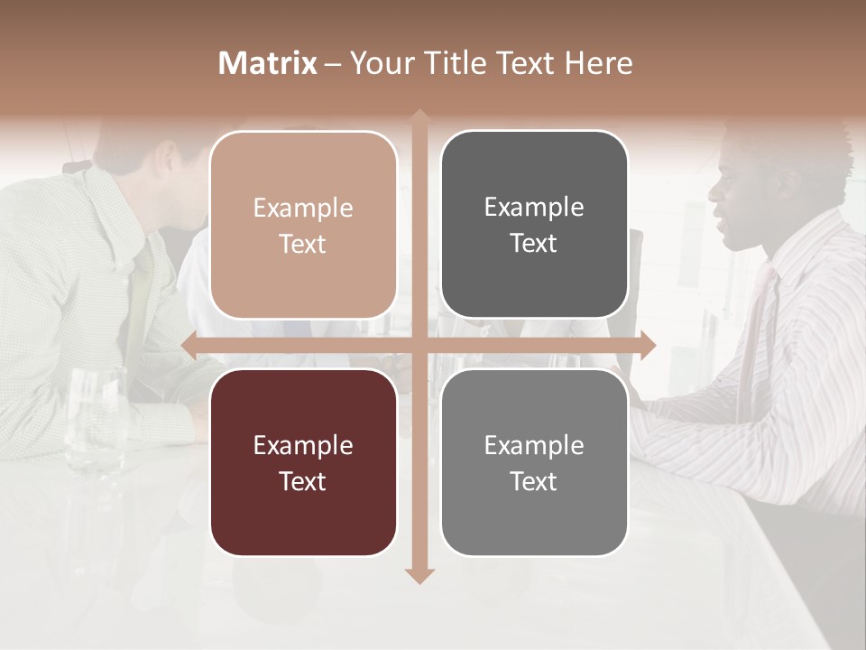 A Group Of People Sitting Around A Conference Table PowerPoint Template