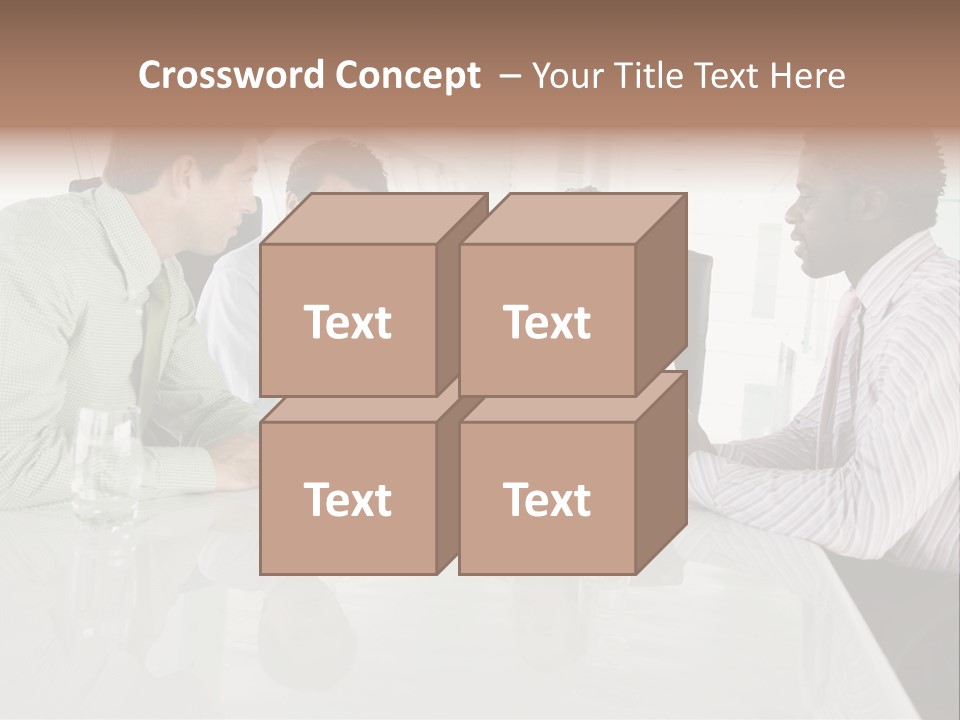 A Group Of People Sitting Around A Conference Table PowerPoint Template