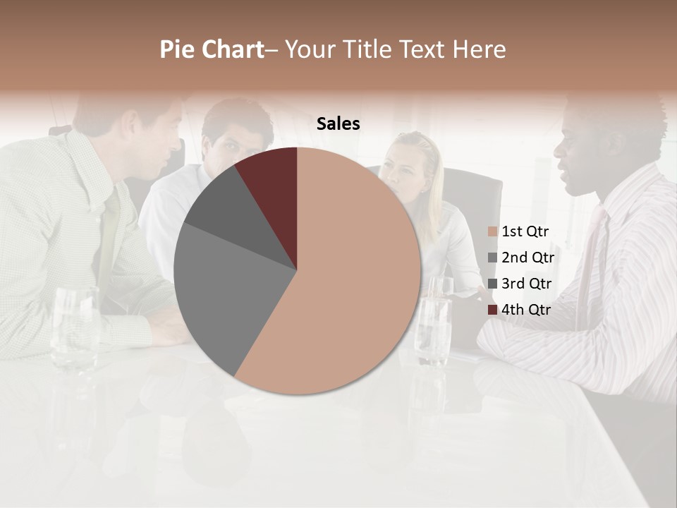 A Group Of People Sitting Around A Conference Table PowerPoint Template