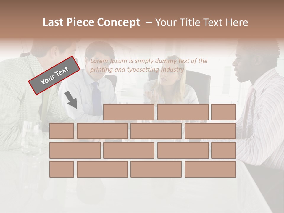 A Group Of People Sitting Around A Conference Table PowerPoint Template