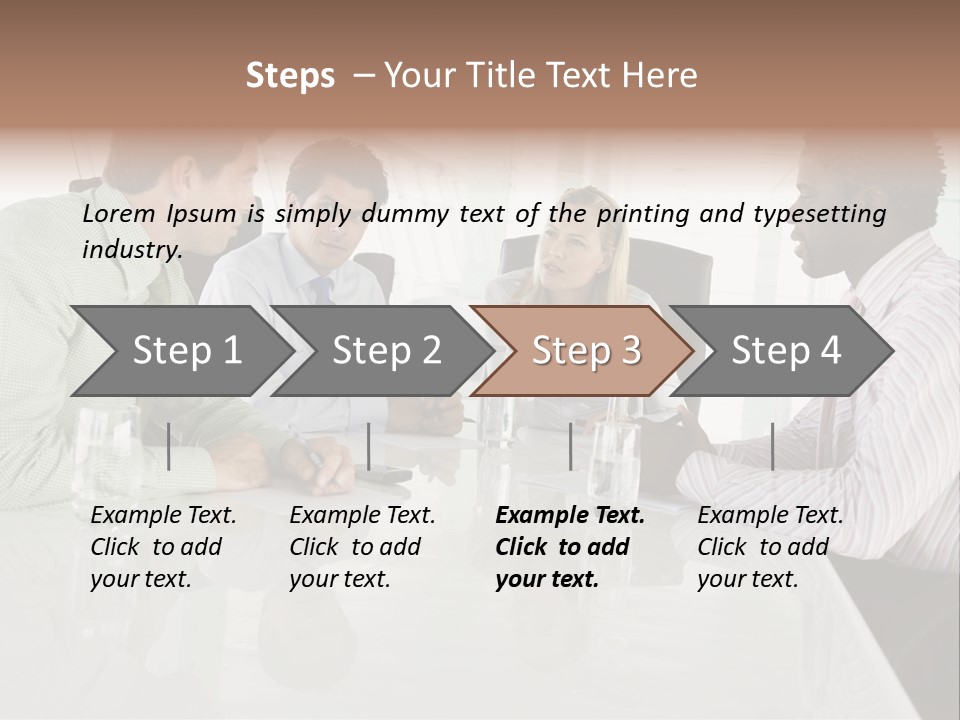A Group Of People Sitting Around A Conference Table PowerPoint Template