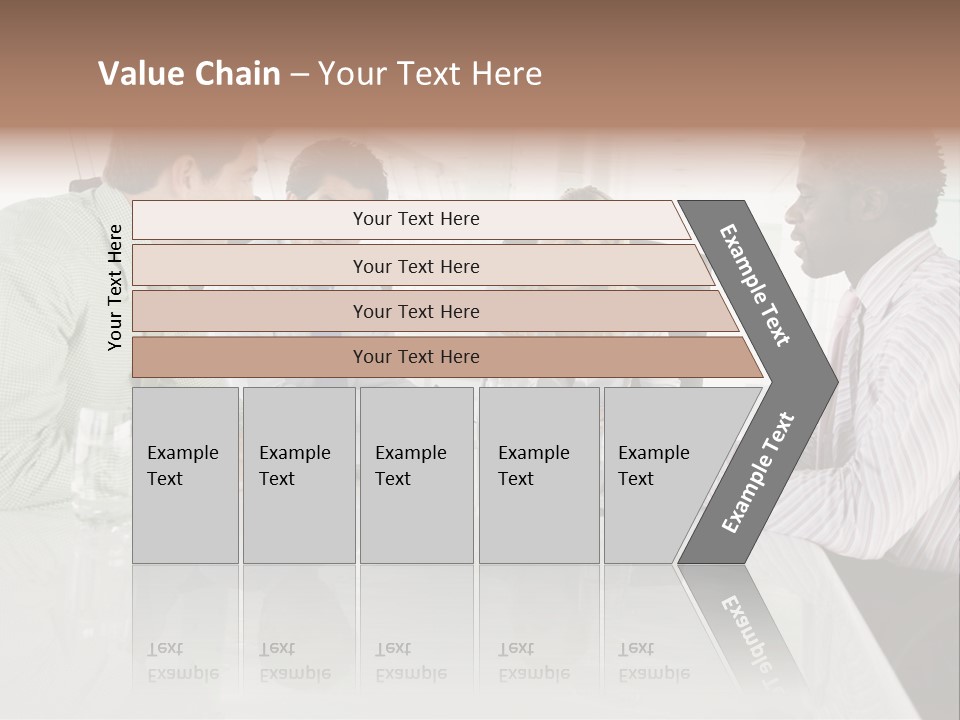 A Group Of People Sitting Around A Conference Table PowerPoint Template