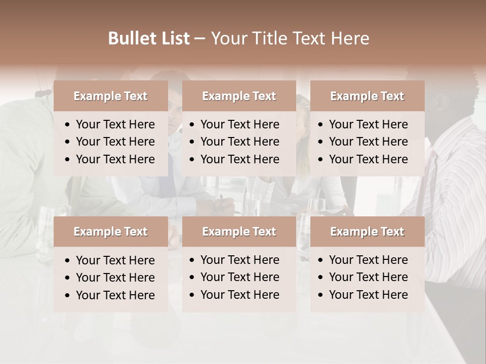 A Group Of People Sitting Around A Conference Table PowerPoint Template