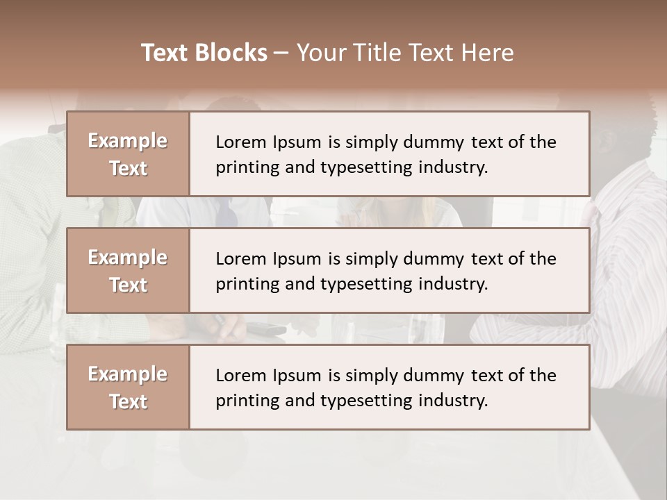 A Group Of People Sitting Around A Conference Table PowerPoint Template