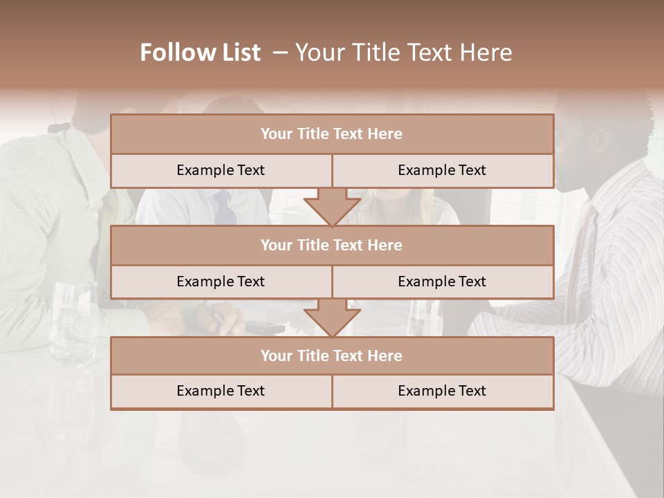 A Group Of People Sitting Around A Conference Table PowerPoint Template
