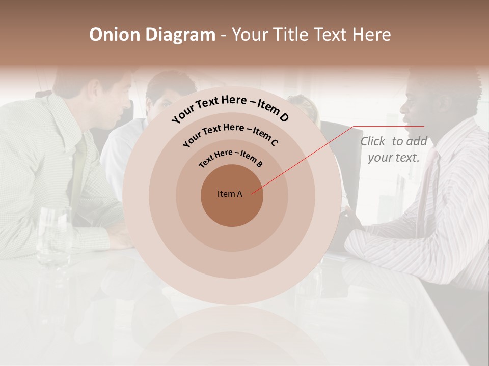 A Group Of People Sitting Around A Conference Table PowerPoint Template