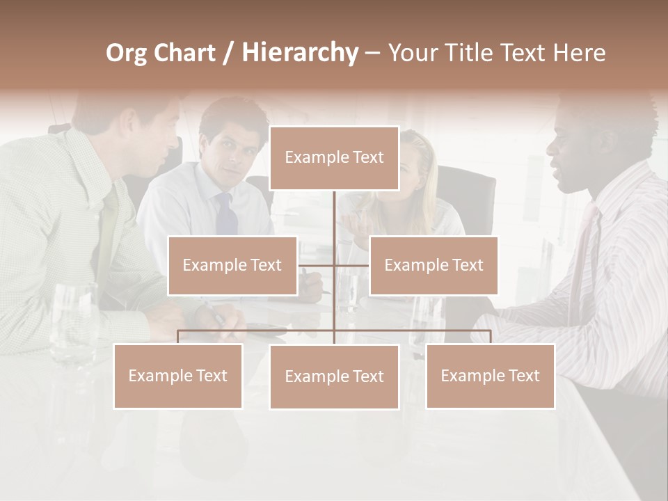A Group Of People Sitting Around A Conference Table PowerPoint Template