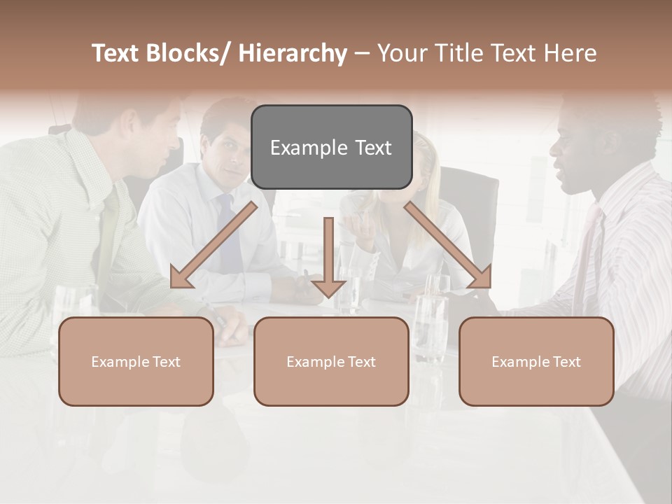 A Group Of People Sitting Around A Conference Table PowerPoint Template