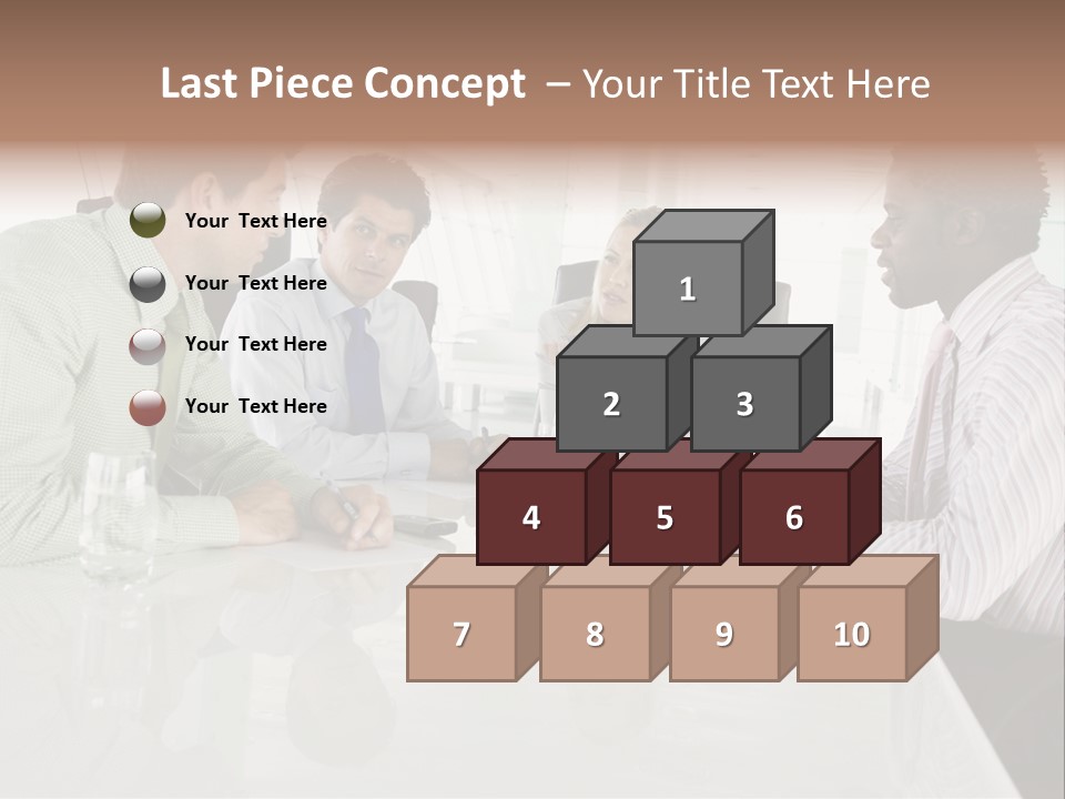 A Group Of People Sitting Around A Conference Table PowerPoint Template