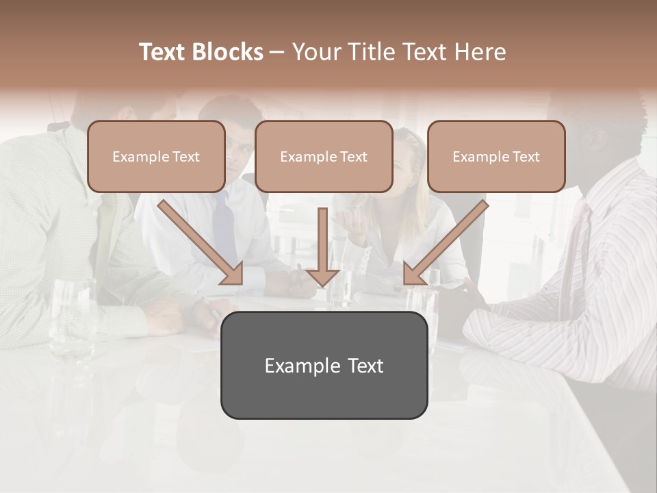 A Group Of People Sitting Around A Conference Table PowerPoint Template